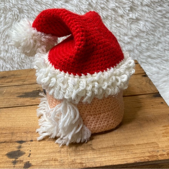 Vintage Santa Clause Head Crocheted Knitted Toilet Paper Cover - Picture 7 of 7